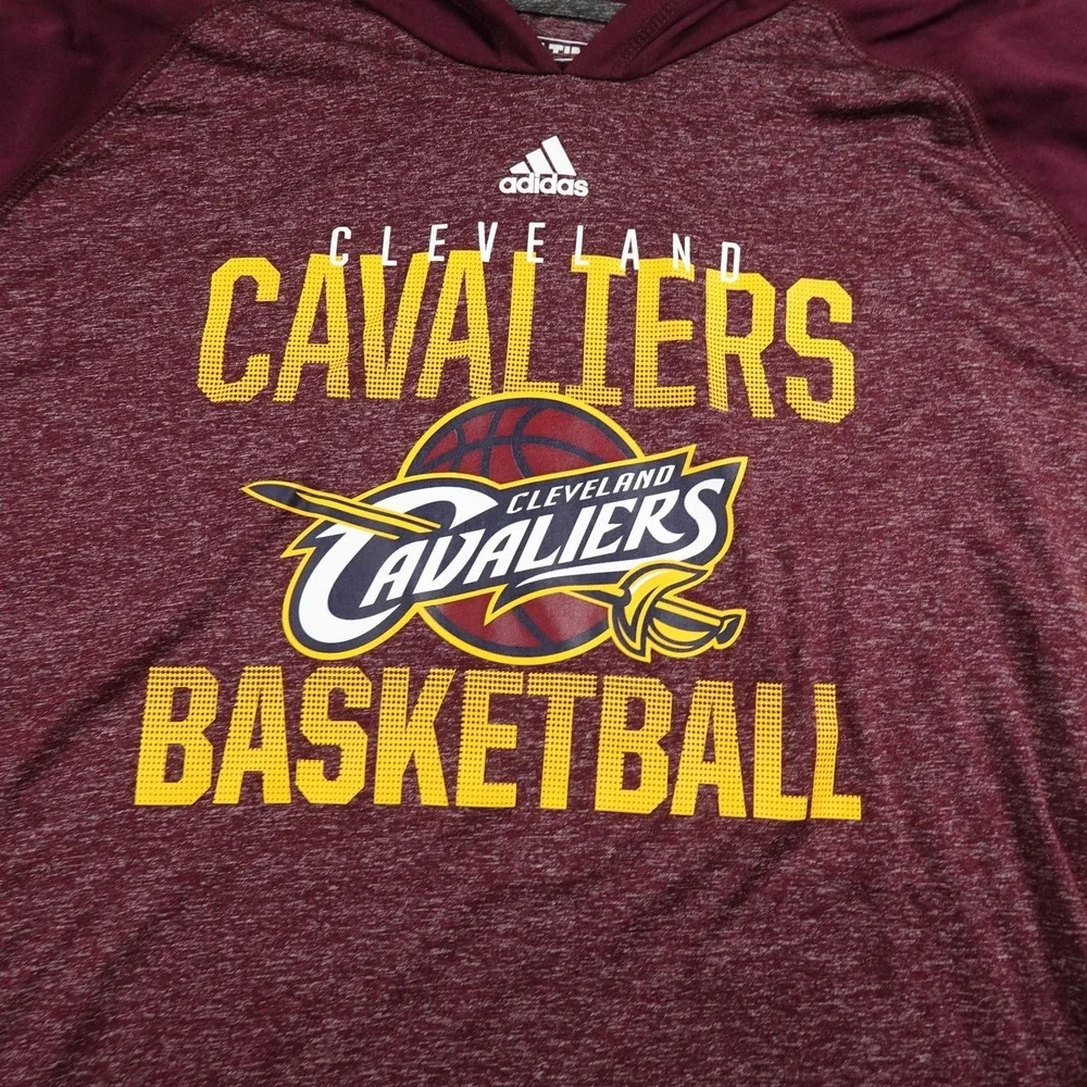 Cleveland Cavaliers Shirt Mens 2XL Red NBA Basketball Adidas Pullover Hoodie Top